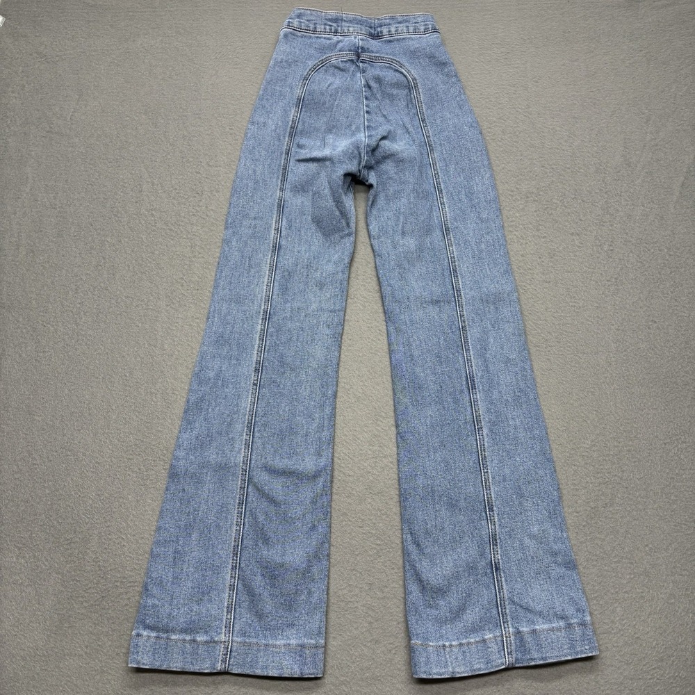 Revice Jeans Womens 24 Blue Rollergirl Flare High Rise Bareback 70s Hippie Retro - Picture 9 of 11